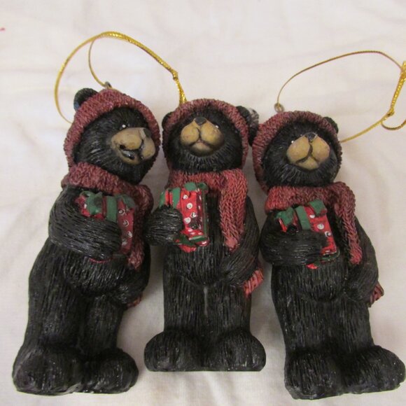 Lot of 4 resin bear ornaments / figure Christmas - Picture 9 of 9